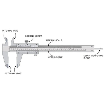 Stainless Steel Vernier Caliper 0-150mm Locking Screw