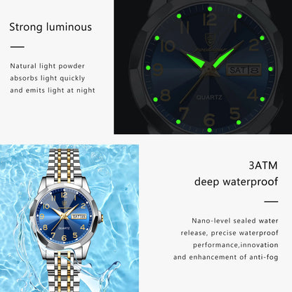 Luxury Ladies Wristwatch Waterproof Luminous Date Womens Quartz Watch