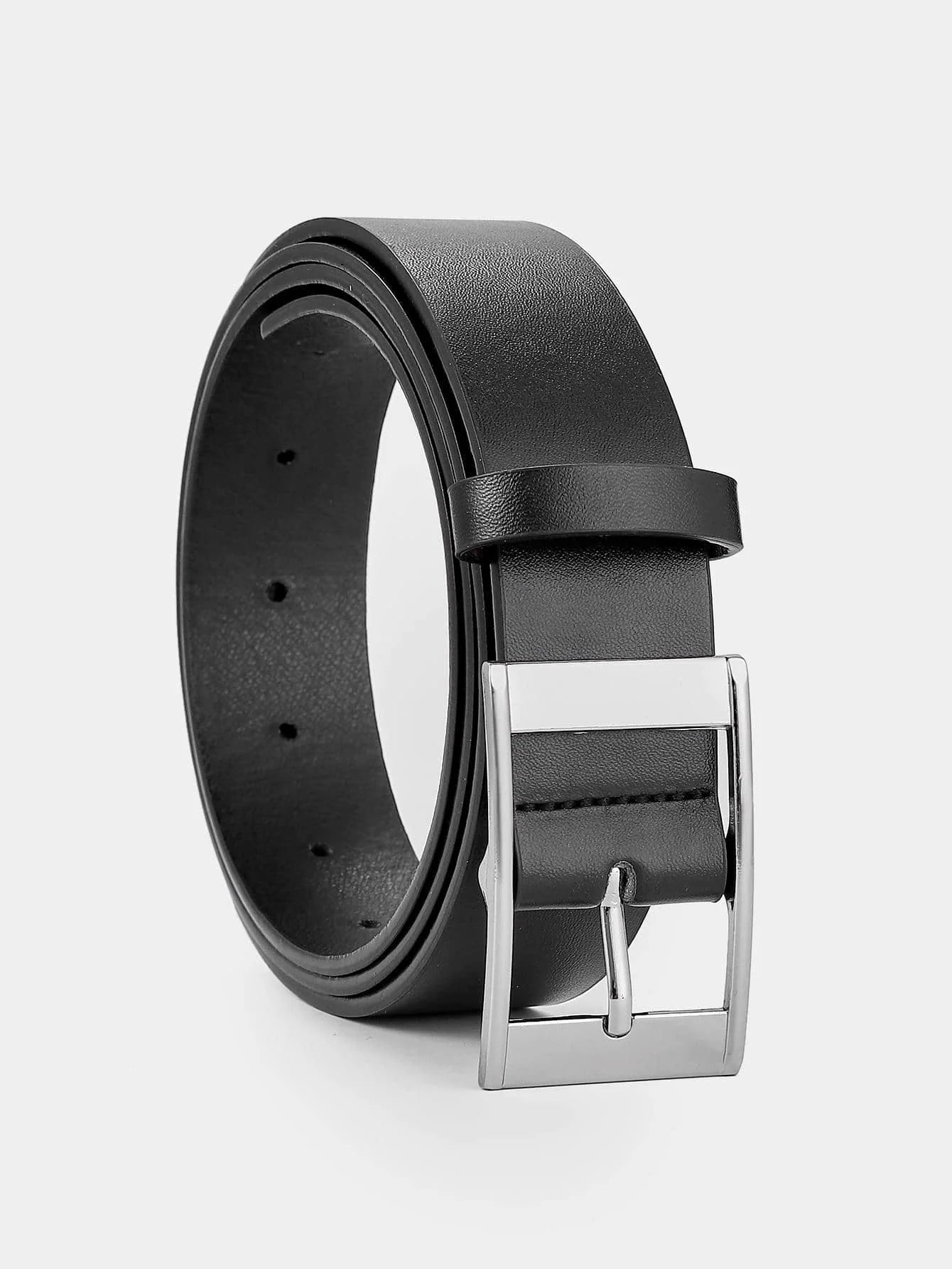 Mens Pin Buckle Faux Leather Belt Fashion Casual Business Belt