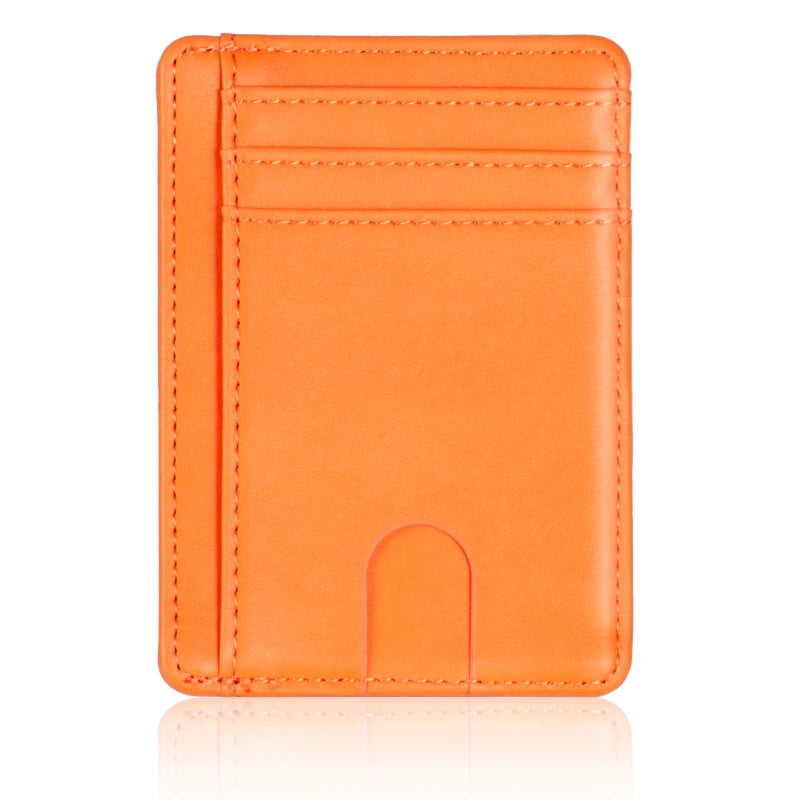 RFID Blocking Wallet Super Thin Mens Leather Card Holder