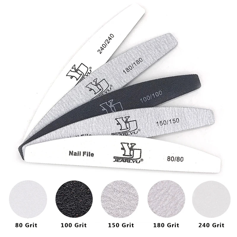 5pcs Nail File Mix Color Limas Grit Professional Sandpaper Cuticle Remover