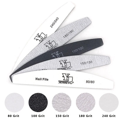 5pcs Nail File Mix Color Limas Grit Professional Sandpaper Cuticle Remover
