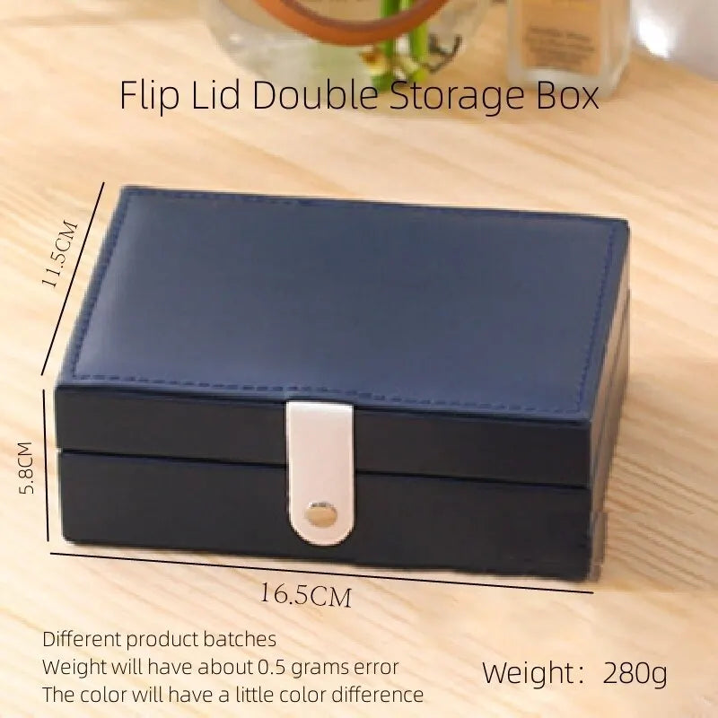 Double Layer Leather Jewelry Box