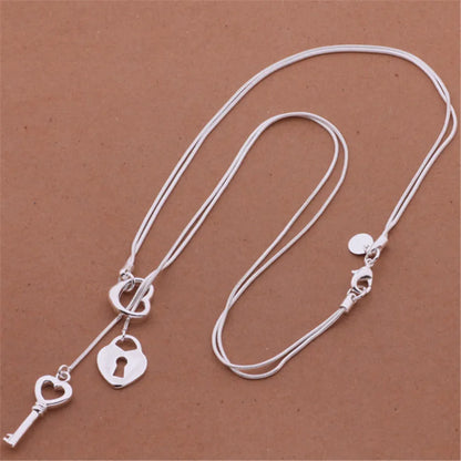 925 Sterling Silver Charms Necklace High Quality Jewelry