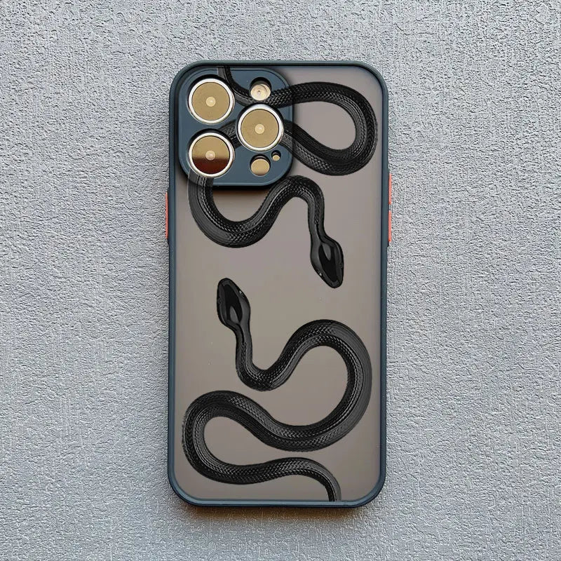 3D Snake Hollow Dissipate Heat Phone Case for iphone 16 15 Pro/Max/promax/plus Silicone Luxury Cover Soft Shockproof