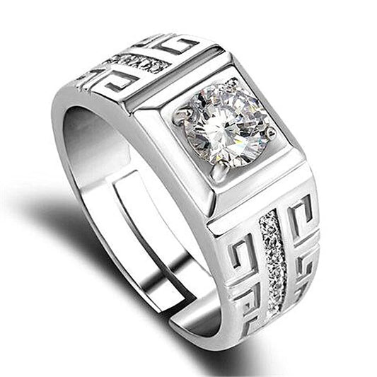 Charm 925 Sterling Silver Rings For Men Shining crystal