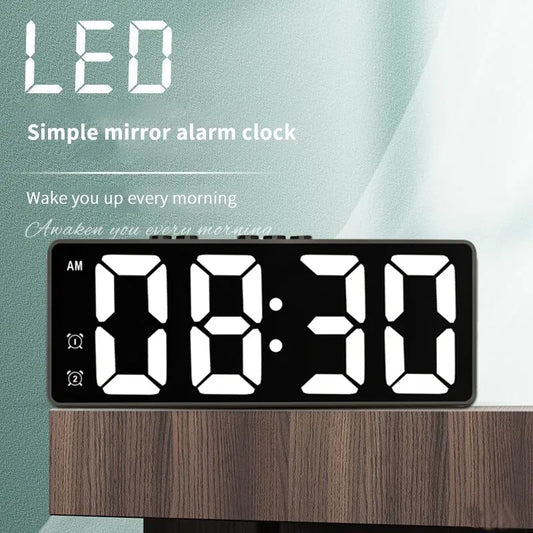 LED Mirror Table Digital Alarm Clock