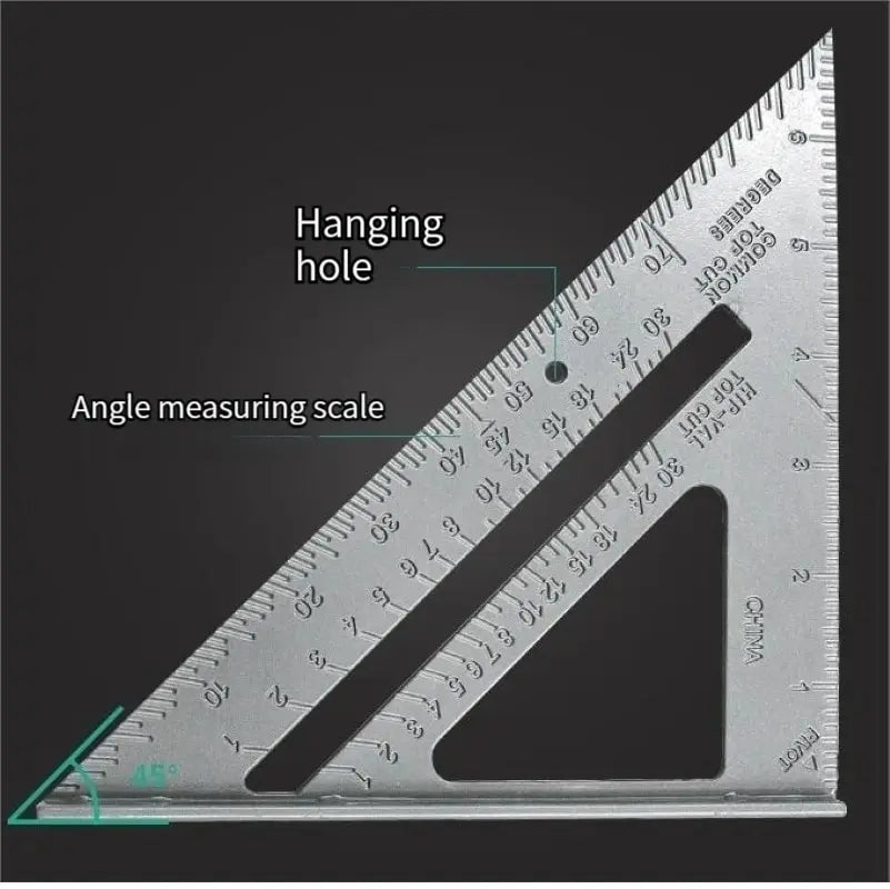 7 "Aluminum Alloy Triangle Ruler Precise Thickened Angle Ruler