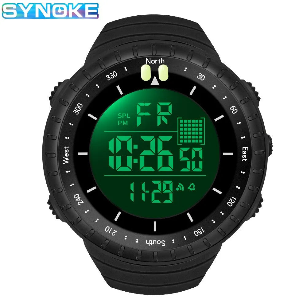 SYNOKE Mens Digital Watch Sports Multifunctional Waterproof