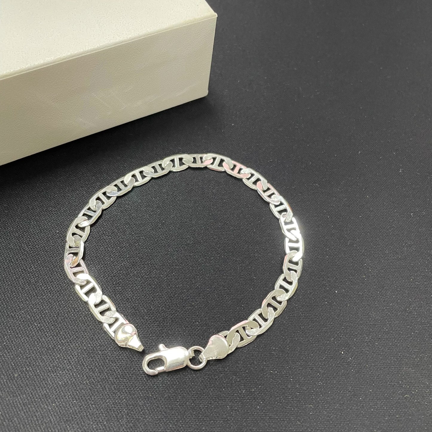 925 Sterling Silver 6MM Mens Necklace Bracelet Set