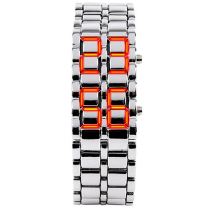 Mens Digital Lava Wrist Watch Red Blue LED Display