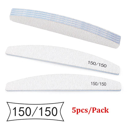 5pcs Nail File Mix Color Limas Grit Professional Sandpaper Cuticle Remover